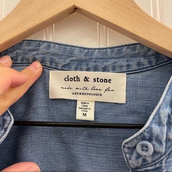 Anthropologie | Cloth & Stone Caffrey Chambray Button down Sz M - Picture 3 of 8